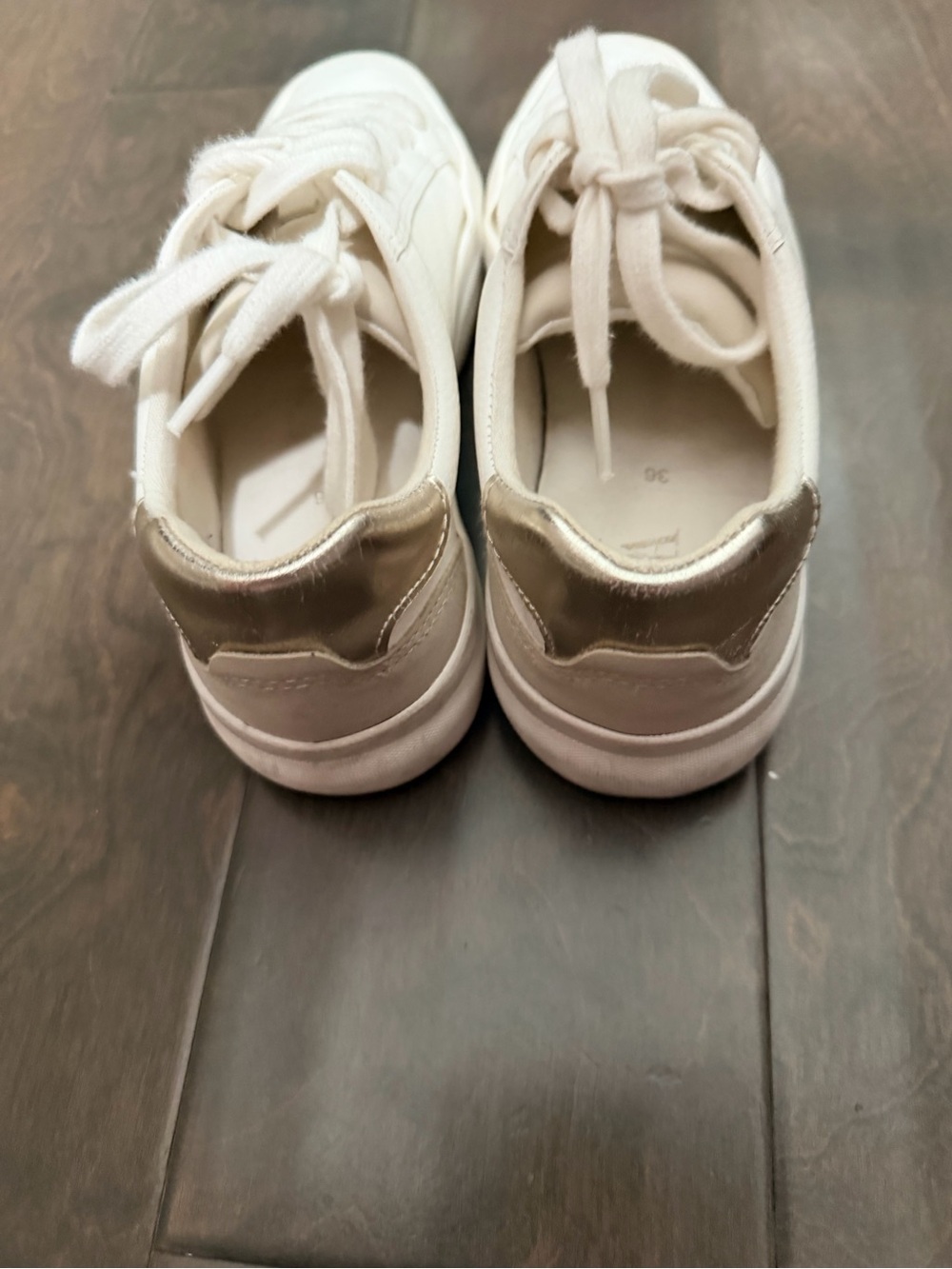 Zara White Leather Low-Top Sneakers - Picture 4 of 6